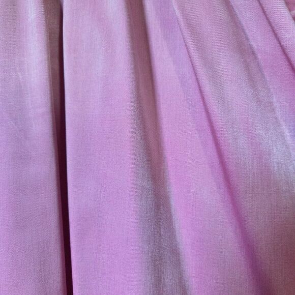 EUC DOE & RAE PINK IRIDESCENT LOOK MOCK NECK SHIRRED SLEEVELESS TOP SIZE L - Picture 6 of 16